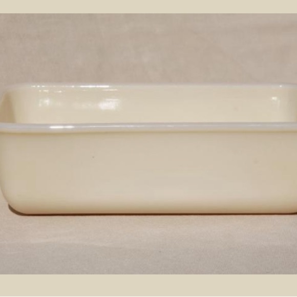 Fire King ivory or custard glass loaf pan. - Picture 2 of 4